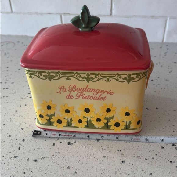 Pfaltzgraff Pistoulet Collection Ceramic Kitchen Keeper Bread box/Recipe Holder - Picture 6 of 12
